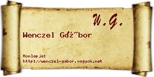 Wenczel Gábor névjegykártya